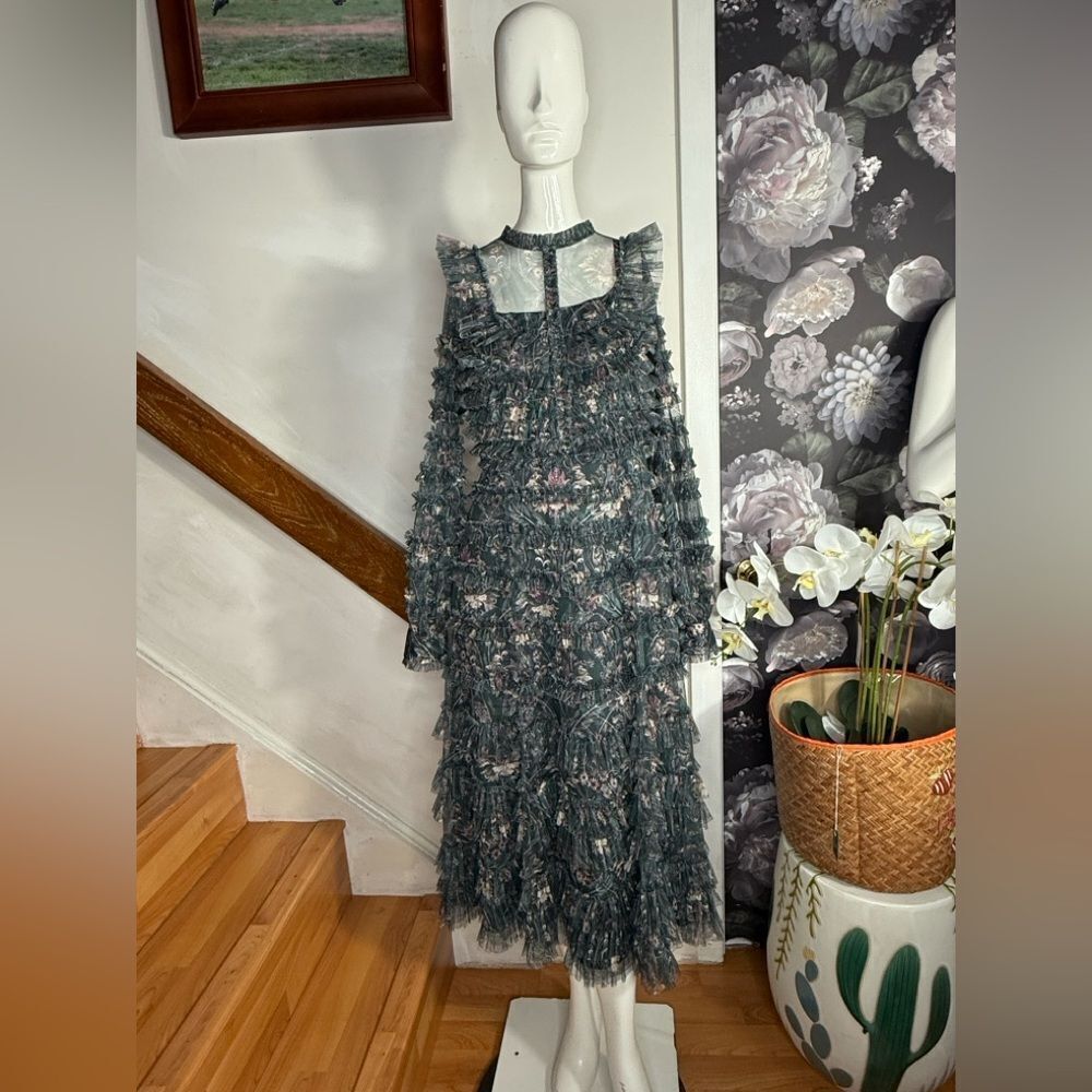 Mac Duggal Textured Long Sleeve Dress midi dress